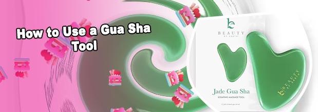 Jade gua sha tool before and after